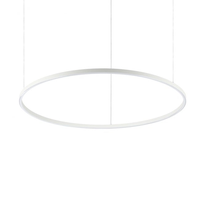 Ideal Lux Oracle Slim 90cm Round 4000K LED Ceiling Pendant in White Finish