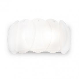 Ovalino 2 Light Wall Fitting in Chrome Finish With White Glass
