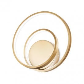 Oz LED Flush Wall Fitting in Brushed Brass Finish
