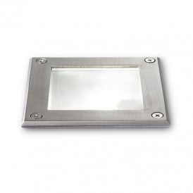 Park Square Recessed Outdoor Wall Light in Steel Finish