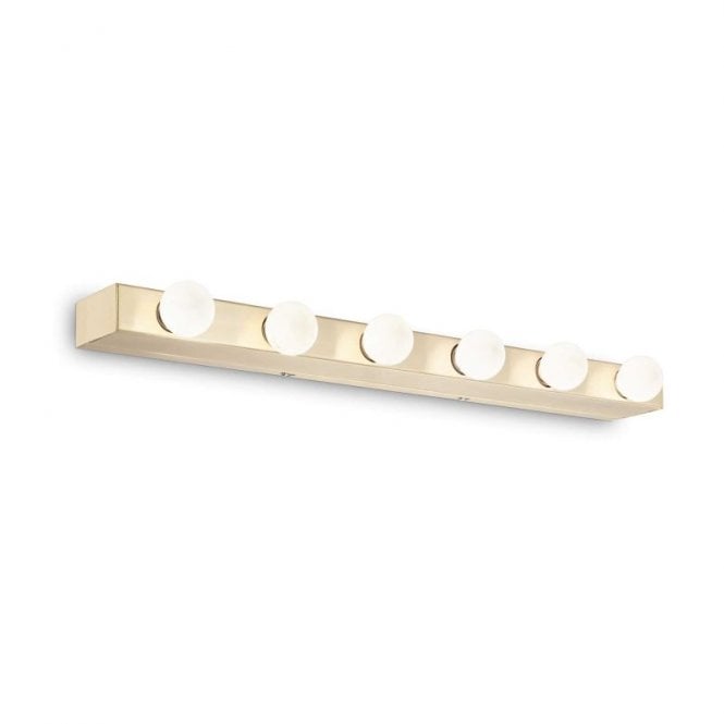 Ideal Lux Prive 6 Light Flush Wall Fitting in Brass Finish
