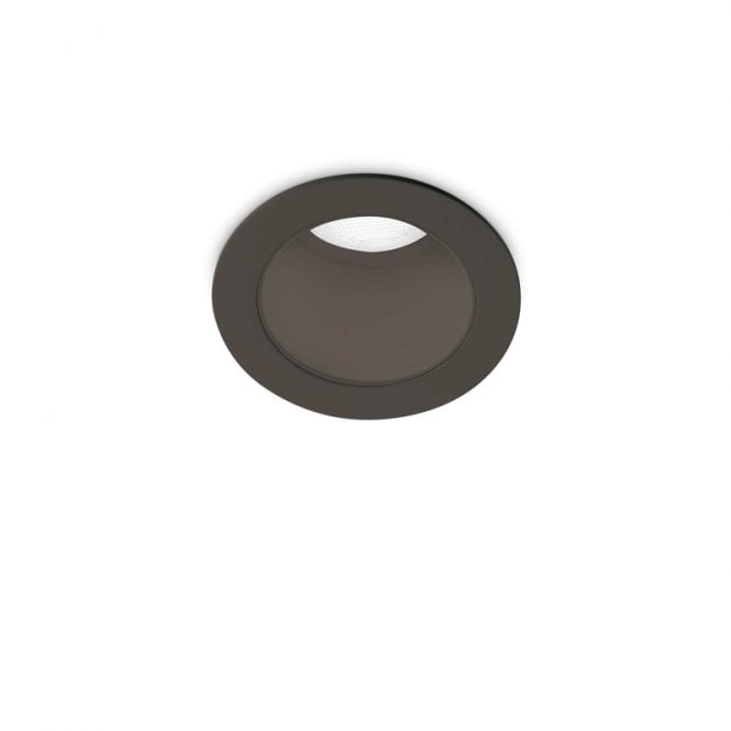 Ideal Lux Qwark 8W Warm White LED Recessed Fixed Downlight In Black Finish