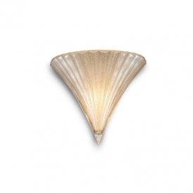 Santa Small Single Light Wall Fitting With Gold Glass Shade