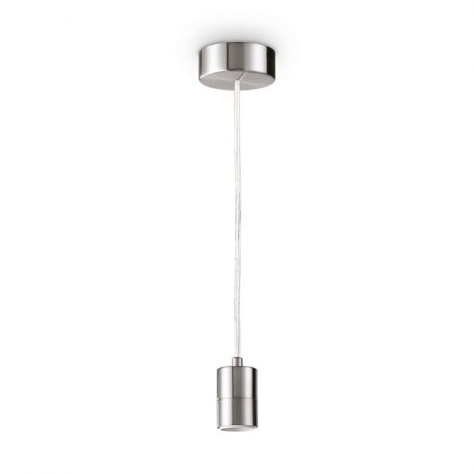 Ideal Lux Set Up Single Light Pendant in Satin Nickel Finish