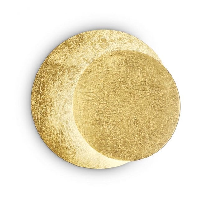Ideal Lux Tick LED Flush Wall Light in a Gold Finish