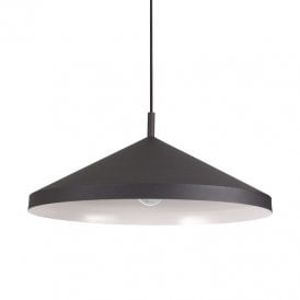 Yurta Large Single Light Ceiling Pendant In Black Finish