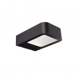 Iluzzia 6w Asturica Outdoor LED Up & Down Wall Light in Black Finish with an Opal Diffuser