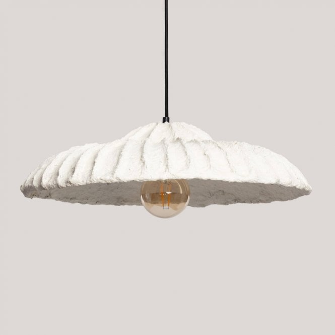 Iluzzia  Catrina Wood Ceiling Pendant Light - White