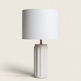 Iluzzia Corbusier Single Light Table Lamp In Off-White and Beige Finish