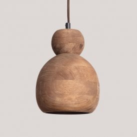 Iluzzia Dallas II Wood Ceiling Pendant Light - Brown