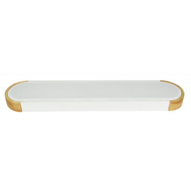 Iluzzia  Dari 18W Colour Selectable LED Flush Ceiling Light In White & Wood Finish