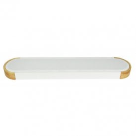 Iluzzia Dari 18W Colour Selectable LED Flush Ceiling Light In White & Wood Finish