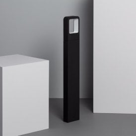 Iluzzia Emerita Warm White LED Outdoor Post Light In Black Finish