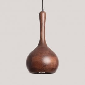 Iluzzia Gatik Wood Ceiling Pendant Light - Brown