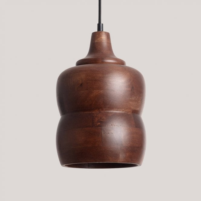 Iluzzia  Kanan II Wood Ceiling Pendant Light - Brown