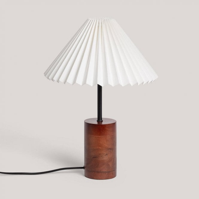 Iluzzia  Leonessa Wood Table Lamp - White