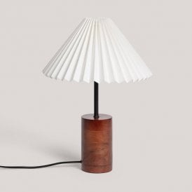 Iluzzia Leonessa Wood Table Lamp - White