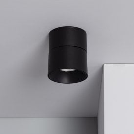 Iluzzia New Onuba Aluminium Round 15W Daylight White LED Ceiling Spotlight In Black Finish