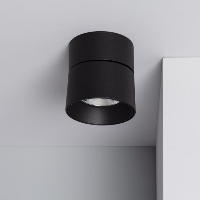 Iluzzia  New Onuba Aluminium Round 30W Cool LED Ceiling Spotlight In Black Finish