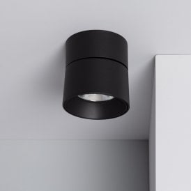 Iluzzia New Onuba Aluminium Round 30W Cool LED Ceiling Spotlight In Black Finish