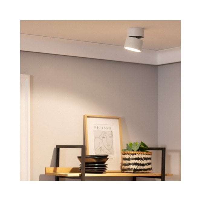 Iluzzia Onuba 30W Warm White LED Single Spotlight Fitting in White Finish