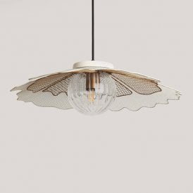 Iluzzia Pianella Glass Ceiling Pendant Light - White