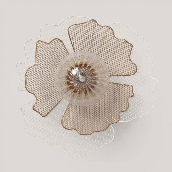 Iluzzia  Planella Glass Flush Wall Light - Gold