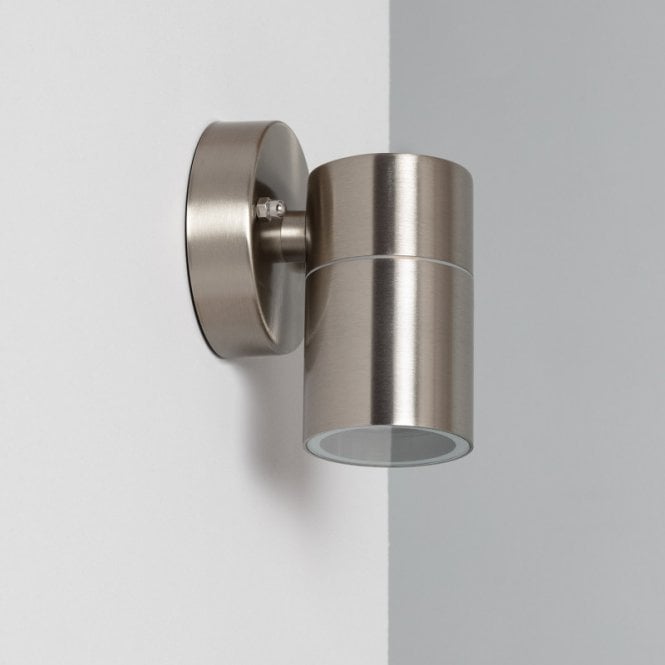 Iluzzia  Single Light Outdoor Wall light In Satin Stainless Steel Finish