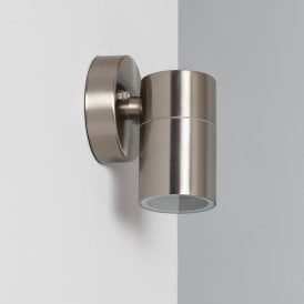 Iluzzia Single Light Outdoor Wall light In Satin Stainless Steel Finish