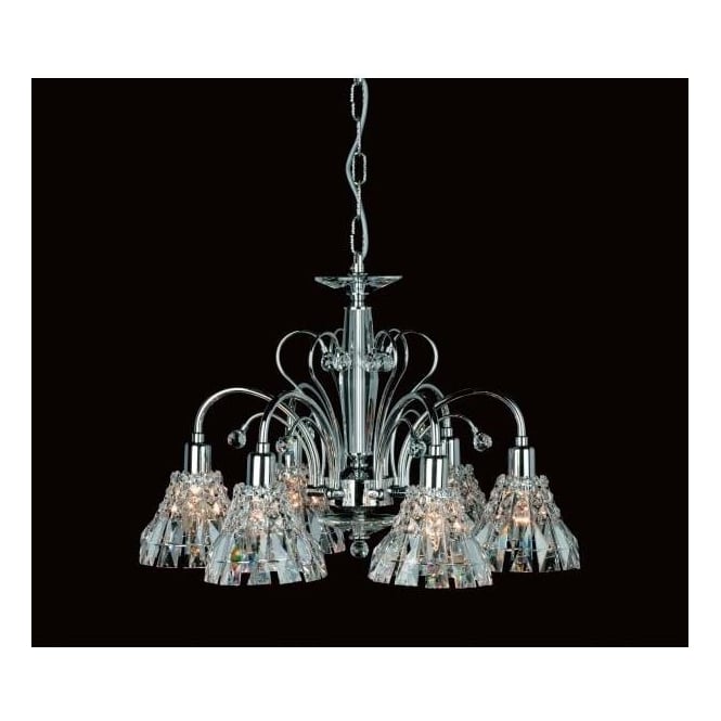 Impex Lighting CE00031/05/CH Strasbourg Lead Crystal And Chrome 5 Light ...