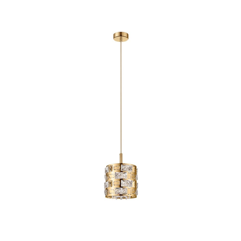 Impex Lighting Impex Lola Single Light Crystal Chandelier In Gold ...