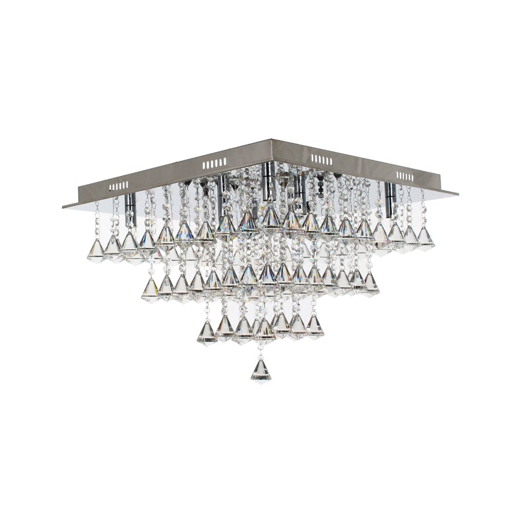 Impex Lighting Impex Parma Medium Square 8 Light Semi-Flush Fitting ...