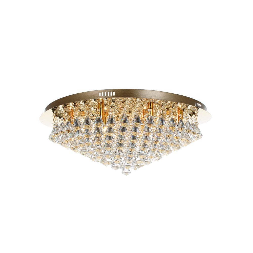 Impex Lighting Impex Parma XL Circular 12 Light Flush Fitting in Gold ...