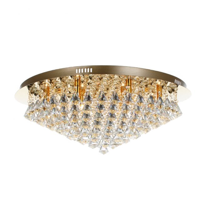 Impex Lighting Impex Parma XL Circular 12 Light Flush Fitting in Gold ...