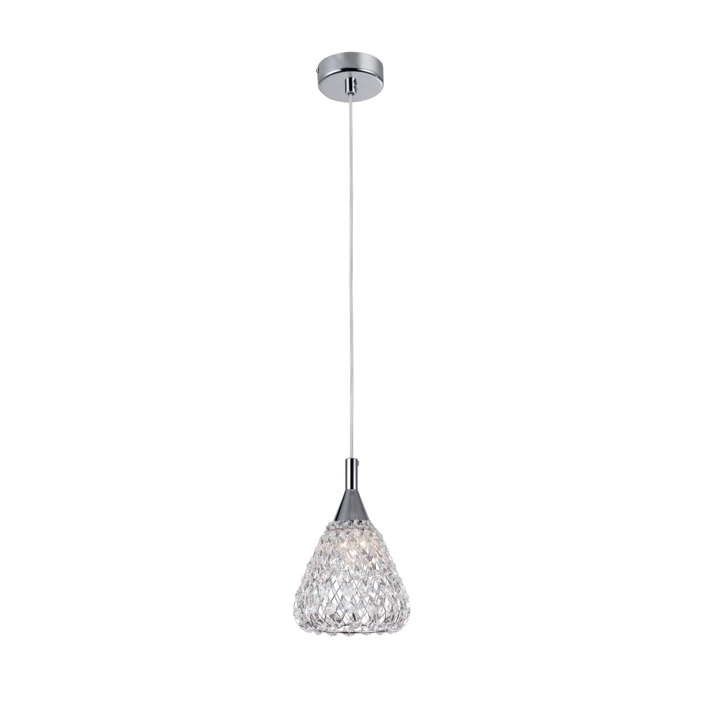 Impex Lighting Impex Simone Single Light Ceiling Pendant In Polished ...