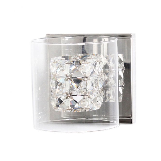 Impex Lighting Impex Sonja Single Light Wall Fitting in Polished Chrome and Crystal Detail