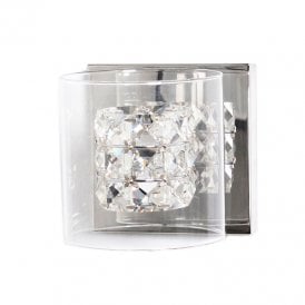 Impex Sonja Single Light Wall Fitting in Polished Chrome and Crystal Detail