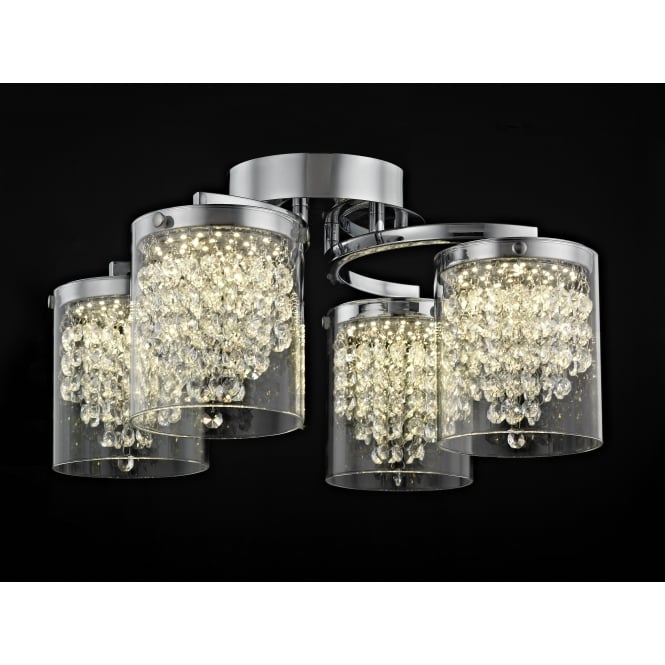 Impex Lighting LED608242/04/PL/CH Florina 4 LED Ceiling Fitting in ...