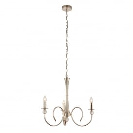 73907 Fabia 3 Light Multi-Arm Ceiling Chandelier in Polished Nickel Finish