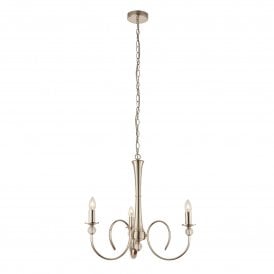 73907 Fabia 3 Light Multi-Arm Ceiling Chandelier in Polished Nickel Finish