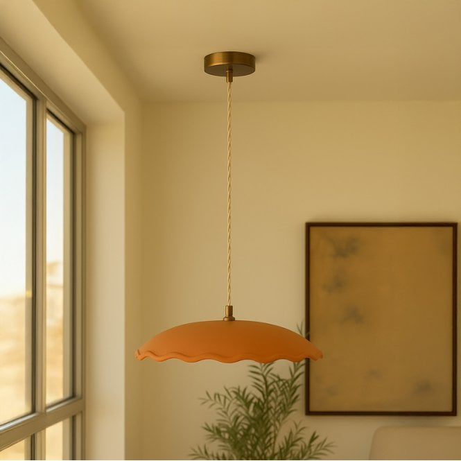 Khudi & Khora  300 Earth Ceramic Ceiling Pendant Light - Terracotta