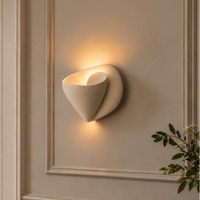Khudi & Khora  Artisan Ceramic LED Wall Light - Off White
