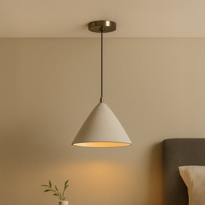 Khudi & Khora  Arty Ceramic Ceiling Pendant Light - Stone Grey