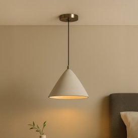 Khudi & Khora Arty Ceramic Ceiling Pendant Light - Stone Grey