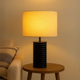Khudi & Khora Boston Wood Table Lamp - Black