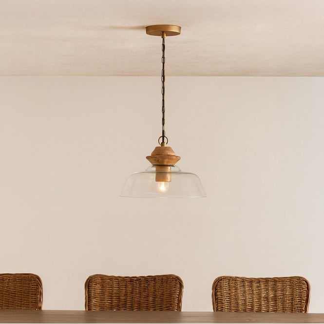 Khudi & Khora Brook Glass Ceiling Pendant Light - Clear