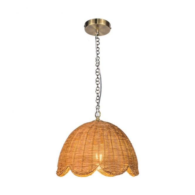 Khudi & Khora  Cortado Rattan Ceiling Pendant Light - Natural