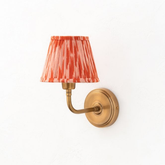 Khudi & Khora Essie Wall Light - Antique Gold with Orange Shade