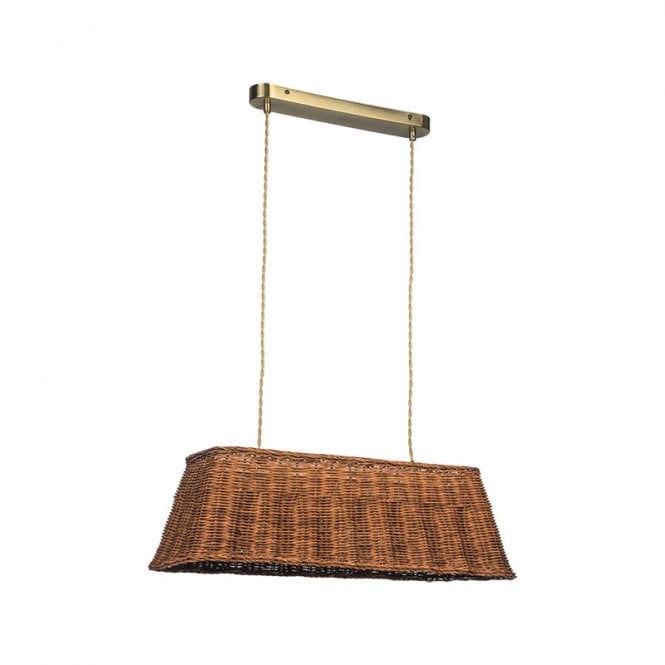Khudi & Khora  Lucent Rattan Bar Ceiling Pendant Light - Natural