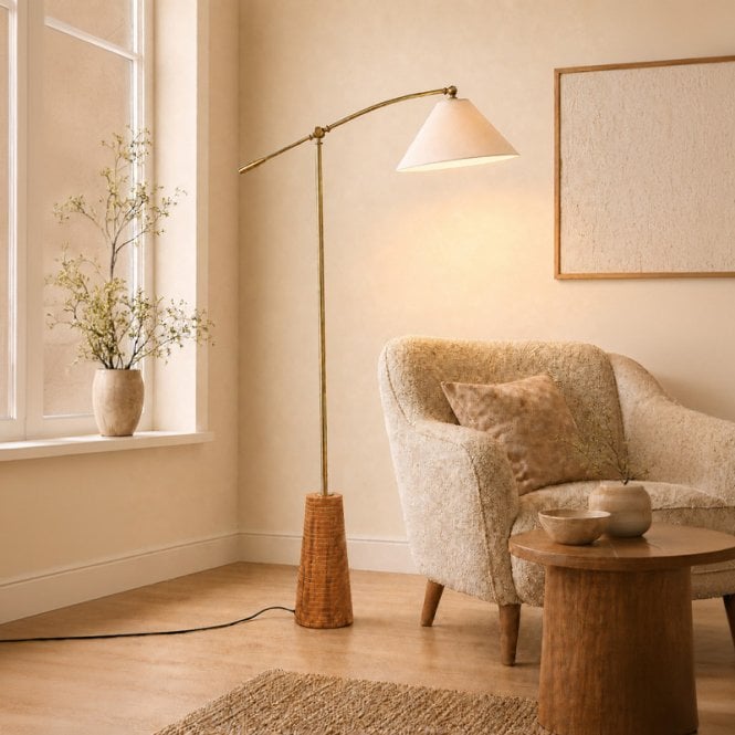 Khudi & Khora  Nolan Floor Lamp - Antique Brass